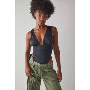 NWT We Are HAH X Free People Cut To The Chase Bodysuit In Black Size Medium